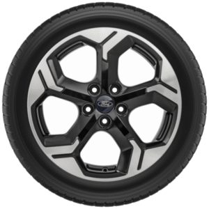 17-palčna oblika s 5 kraki, svetlo strojno obdelano oblikovanje obraza, absolutno črna